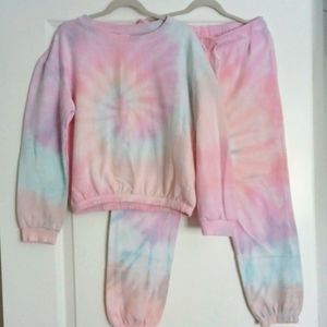 Girls Tie Dye Jogger Set